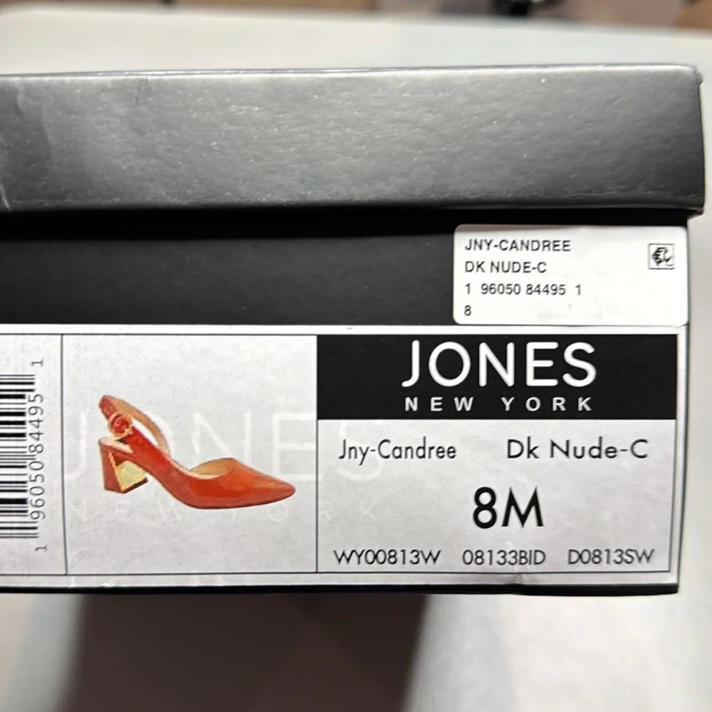 Jones New York Women's Candree Pointed Toe Block Heel Slingback Pumps Dark Nude - Picture 8 of 8